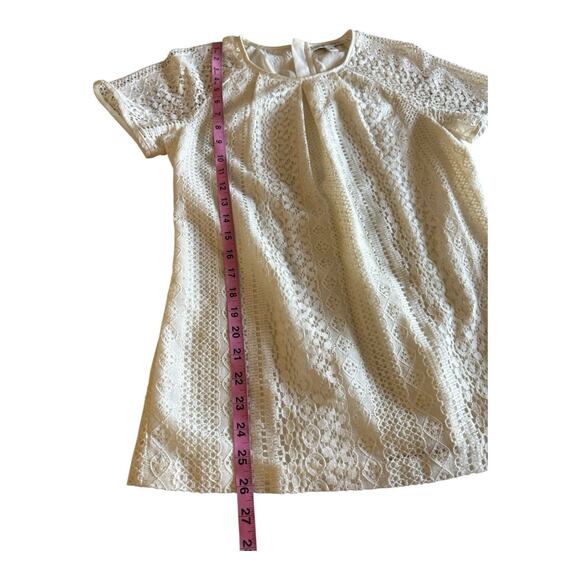 Banana Republic Lace Blouse Ivory Top Short Sleeve Boho Preppy Coquette Girl 10 - Picture 8 of 9